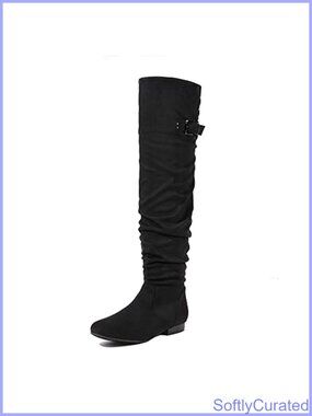 Women's Over The Knee Faux Suede Flat Boots Slouch Thigh High